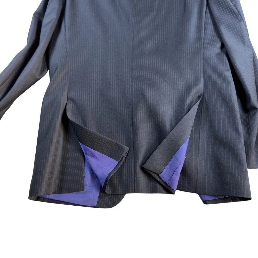 French Connection Mens 38R Pinstripe Wool Suit Navy 2-Piece 34W‎ 32L
